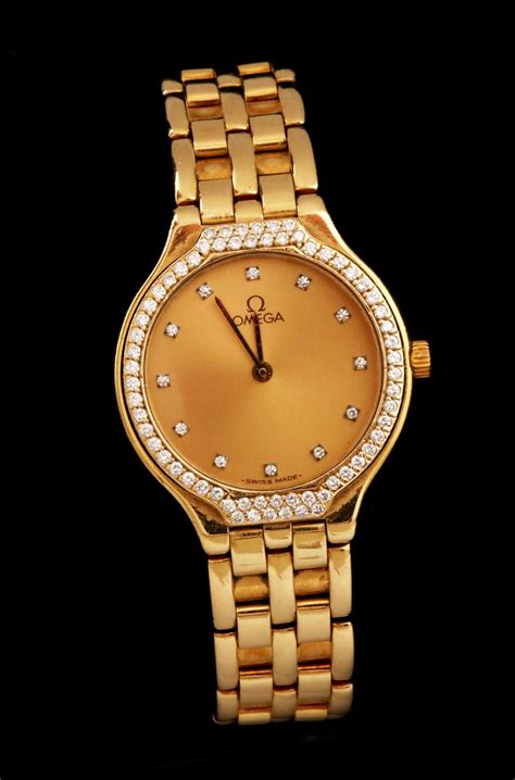 omega gold plated watch|omega solid gold ladies watch.